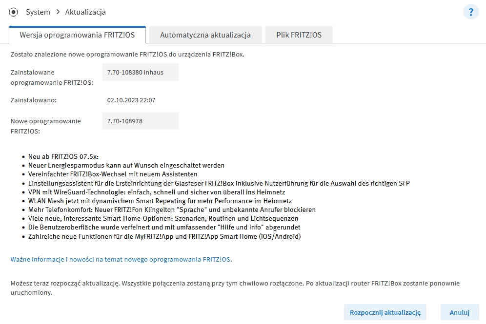 aktualizacja routera krok drugi