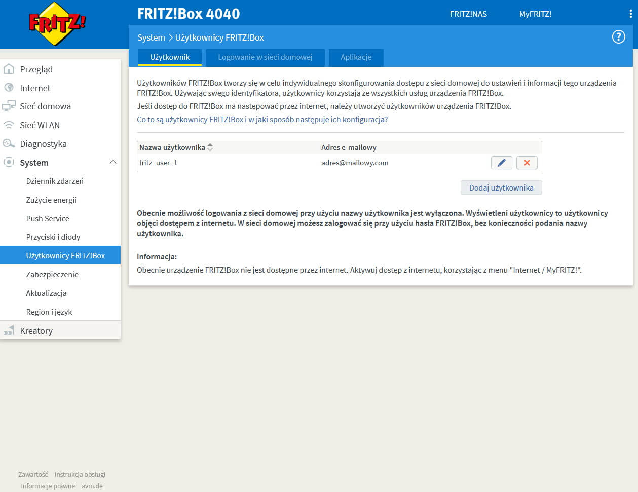 FRITZ!Box jako Time Machine dla komputerów Apple z systemem macOS OSX
