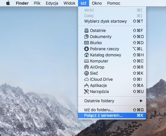 MacOS - połączenie z serwerem Fritz