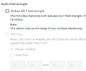 Ograniczenie działania modułu radiowego DECT