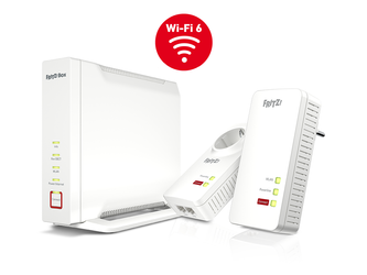 Router Wi-Fi FRITZ!Box 4060 WAN Wi-Fi 6 MESH + Adapter PLC FRITZ!Powerline 1260 (+Wi-Fi) MESH